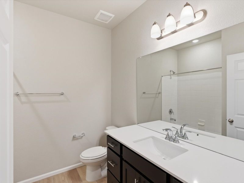 Furnished interior view inside a new home in Buffalo Highlands: The Canyon Collection, Commerce City (Image 13).