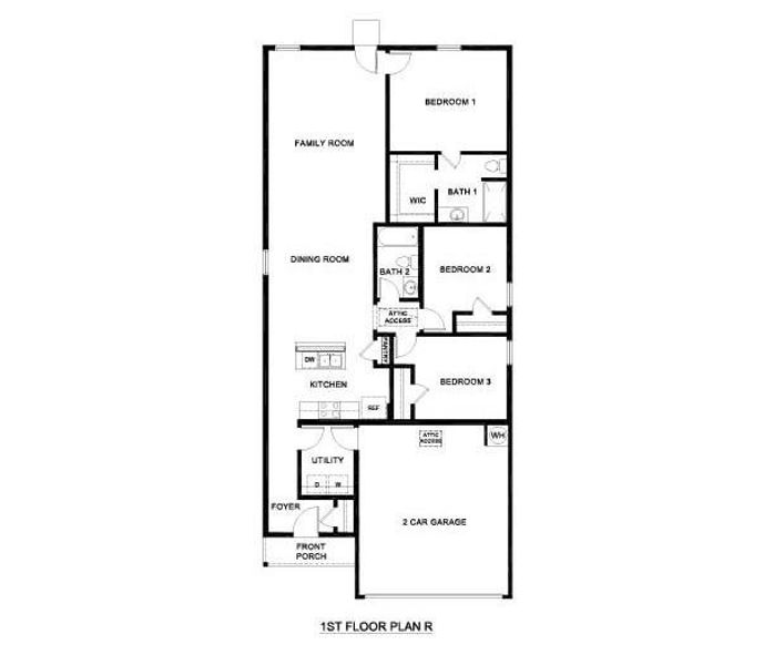 2D floor plan layout of this home in Creekside Ranch, Blue Ridge, TX (Image 5).
