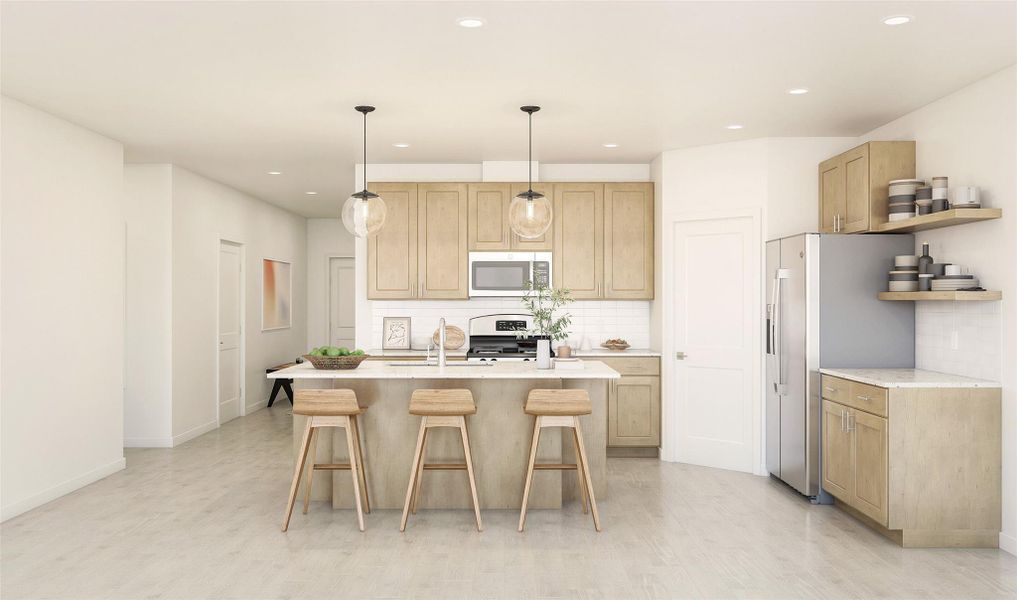 Charming island kitchen (*Artist rendering used for illustration purposes only.)