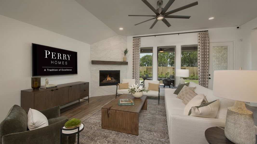 Representative furnished interior of a home built from the 2544W by Perry Homes in Grange 50', Katy (Image 5).