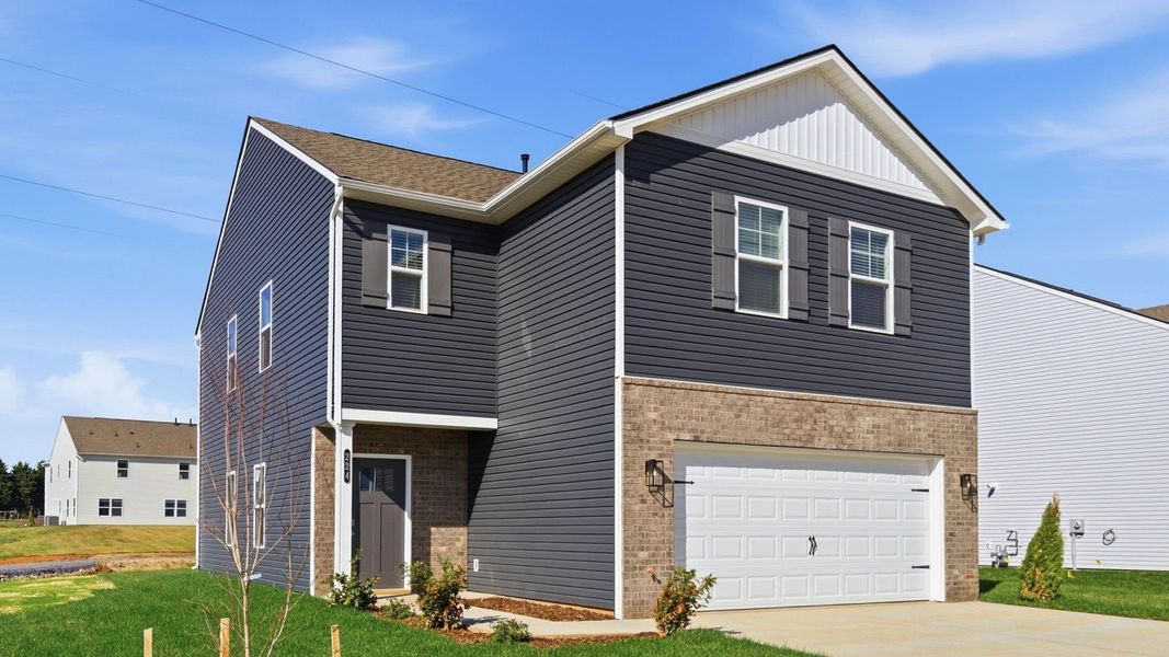 Front exterior of a new home in Fieldcrest Acres, Blountville, TN, highlighting curb appeal (Image 2).