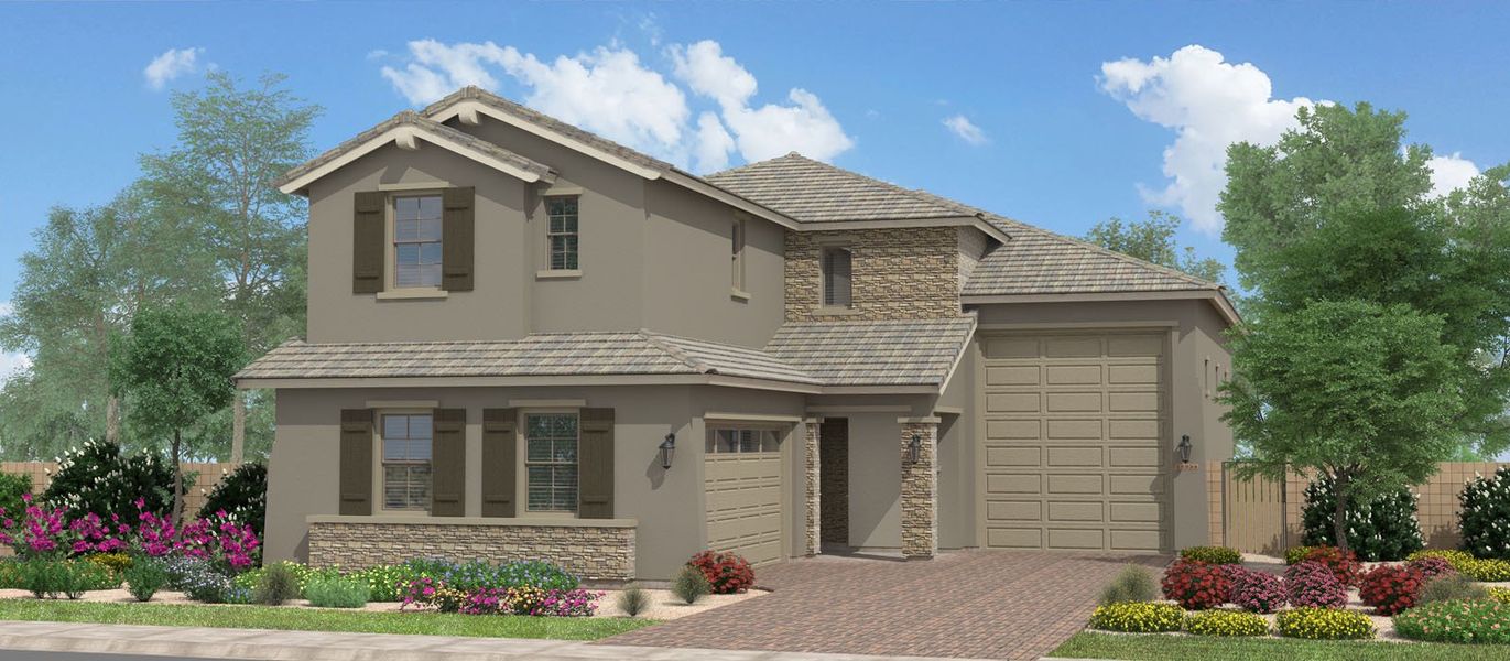 Representative exterior photo of a completed home built from the Westport by Fulton Homes in North Shore, Litchfield Park, AZ (Image 6).