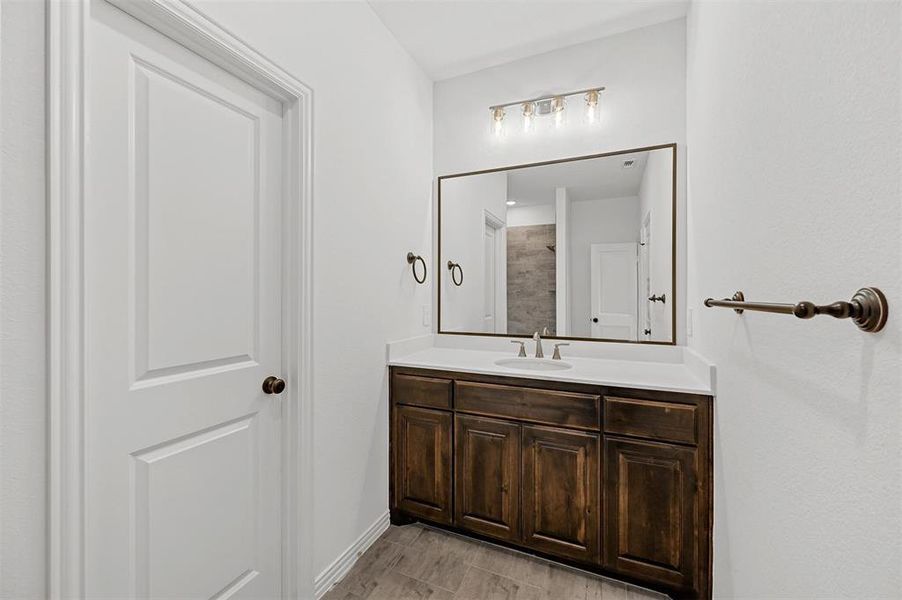 Bathroom featuring vanity