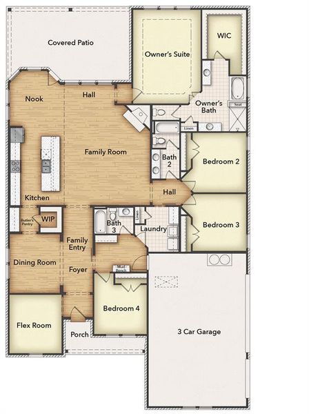 2D floor plan layout of this home in Rocky Top, Krum, TX (Image 4). 2D floor plan layout of this home in Rocky Top, Krum, TX (Image 4).