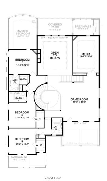 2D floor plan layout for the Monterey by Landon Homes in Fields - Brookside North, Frisco, TX (Image 4).