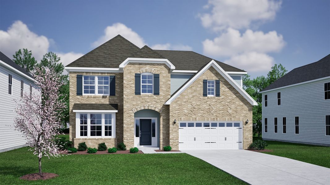Representative exterior photo of a completed home built from the Savannah - Vanguard Collection by Mungo Homes in Scotts Hill Village, Wilmington, NC (Image 27).