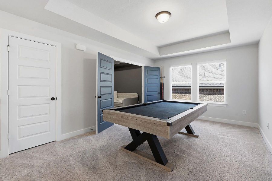 Furnished interior view inside a new home in Parmer Ranch, Georgetown (Image 33). Furnished interior view inside a new home in Parmer Ranch, Georgetown (Image 33).