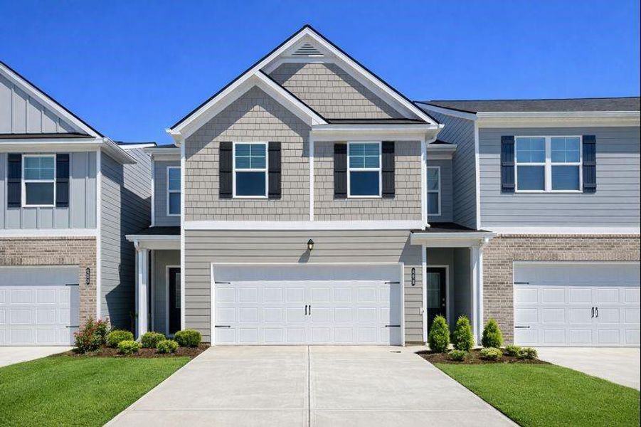 Front exterior of a new home in The Enclave at Whitewater Creek, Union City, GA, highlighting curb appeal (Image 20).