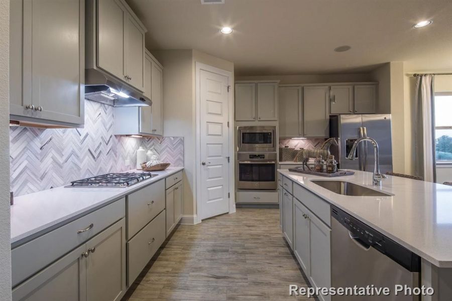 Representative furnished interior of a home built from the Oaks 2512 by Brohn Homes in Oaks at San Gabriel, Georgetown (Image 8).
