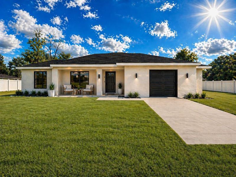 Front exterior of a new home in , Dunnellon, FL, highlighting curb appeal (Image 17).