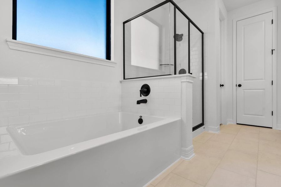 Primary bathroom. Sample product photo. Actual exterior and interior selections may vary by homesite. Photo may be virtually staged. Primary bathroom. Sample product photo. Actual exterior and interior selections may vary by homesite. Photo may be virtually staged.