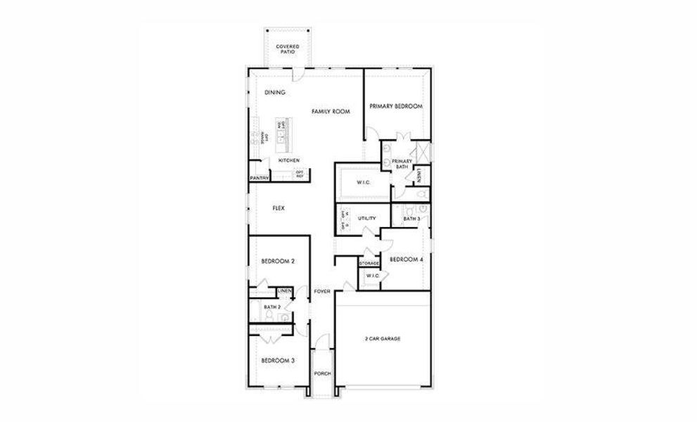 2D floor plan layout of this home in Lakehaven - Signature Series, Farmersville, TX (Image 2). 2D floor plan layout of this home in Lakehaven - Signature Series, Farmersville, TX (Image 2).