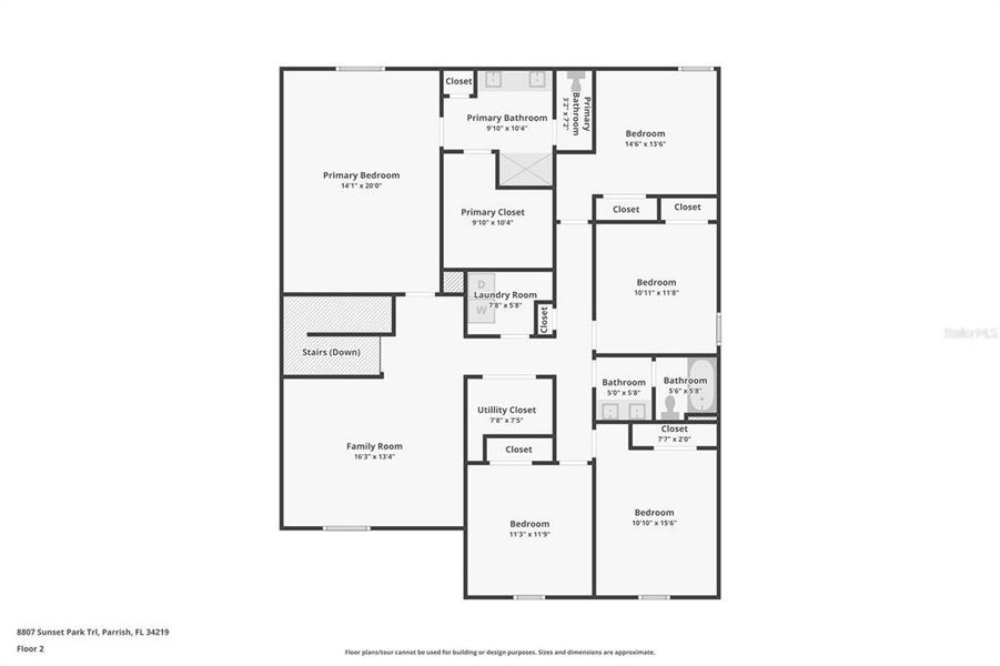 2D floor plan layout of this home in Seaire, Parrish, FL (Image 4).