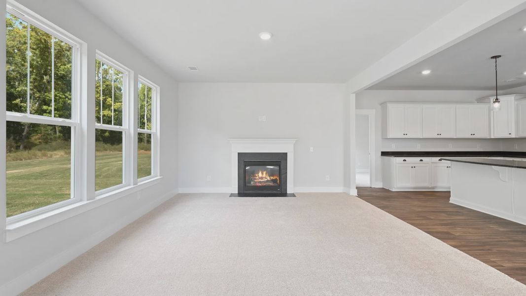 Representative furnished interior of a home built from the Stonefield - Finished Basement by DRB Homes in Pinebrook, Woodruff (Image 14).