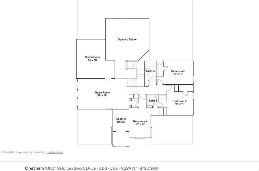 2D floor plan layout of this home in Bridgeland: Wentworth Collection, Cypress, TX (Image 3). 2D floor plan layout of this home in Bridgeland: Wentworth Collection, Cypress, TX (Image 3).