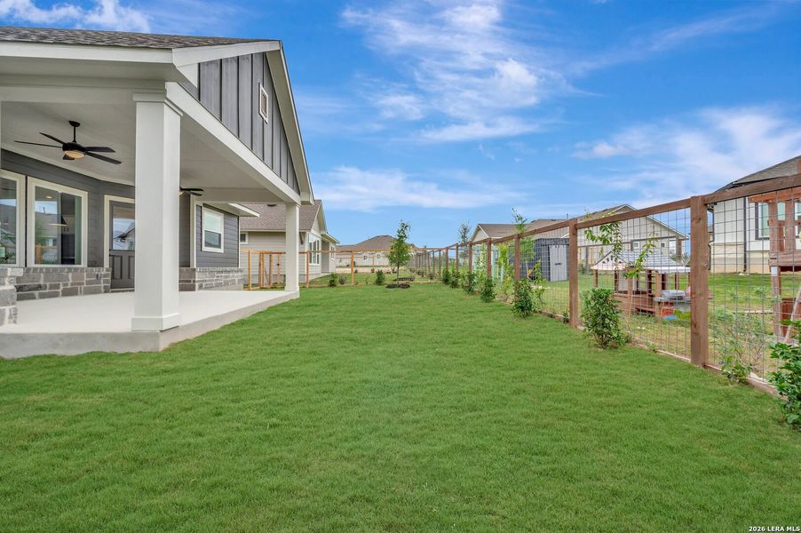Exterior details and patio area of a home in The Crossvine 55’, Schertz (Image 25).