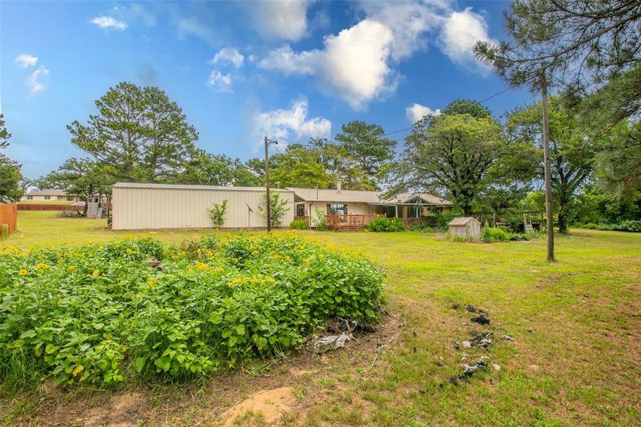 Wide-open backyard surrounded by mature shade trees, offering privacy and endless outdoor possibilities. Wide-open backyard surrounded by mature shade trees, offering privacy and endless outdoor possibilities.