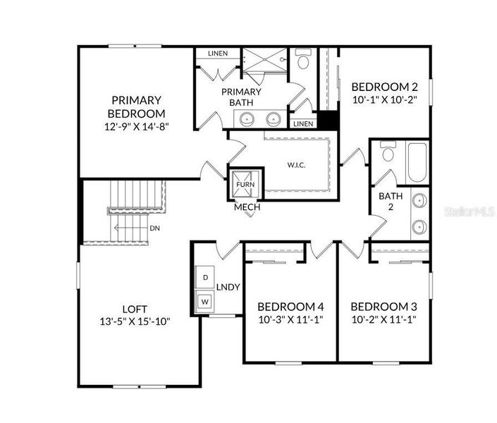 2D floor plan layout of this home in Hidden Cove, Eustis, FL (Image 5).