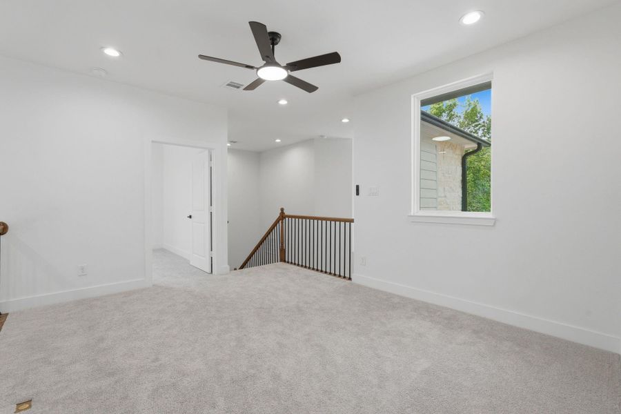 Game Room Open to the Family Room below.