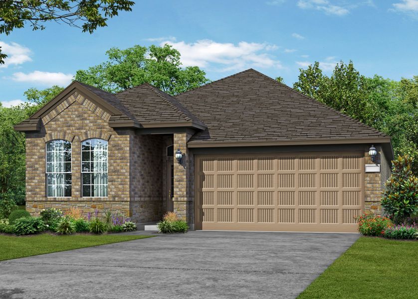 Representative exterior photo of a completed home built from the Lanai – 45′ Lot by Chesmar Homes in Brookewater, Rosenberg, TX (Image 5).