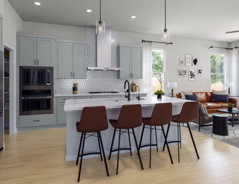 Furnished interior view inside a new home in Lariat, Liberty Hill (Image 7).