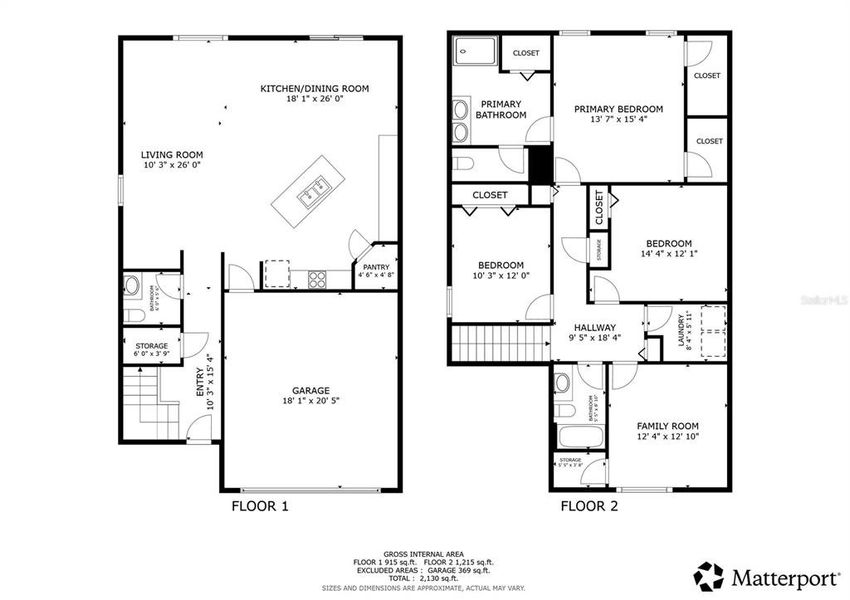 2D floor plan layout of this home in Sawmill Branch Express, Palm Coast, FL (Image 5).