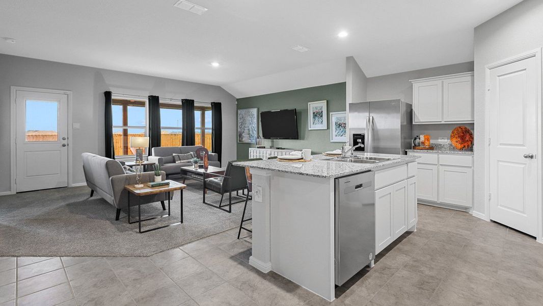 Furnished interior view inside a new home in Lonestar at Liberty Trails, Fort Worth (Image 7). Furnished interior view inside a new home in Lonestar at Liberty Trails, Fort Worth (Image 7).