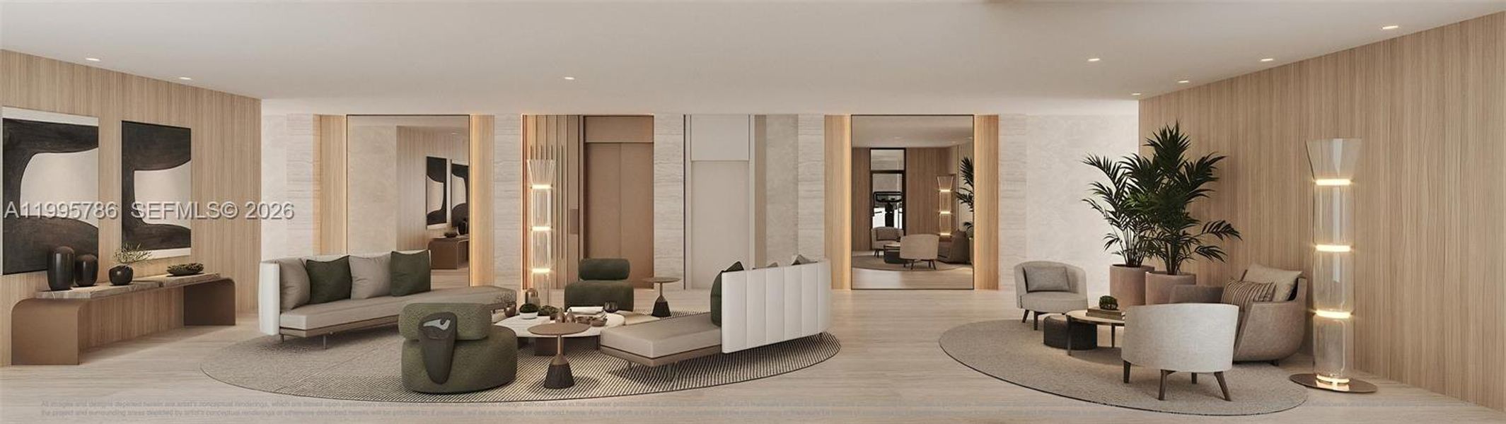 Furnished interior view inside a new home in La Maré Bay Harbor Islands Regency Collection, Bay Harbor Islands (Image 5).