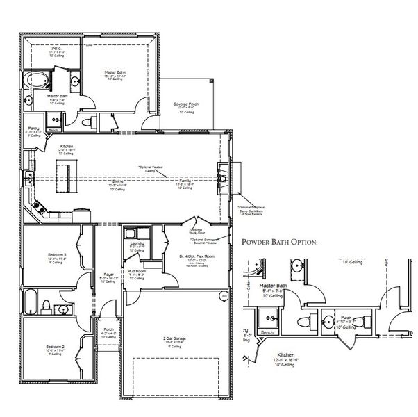 2D floor plan layout for the The Poppy by Avonley Homes in Greens Prairie Reserve, College Station, TX (Image 3). 2D floor plan layout for the The Poppy by Avonley Homes in Greens Prairie Reserve, College Station, TX (Image 3).