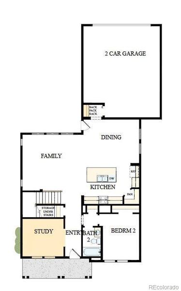 2D floor plan layout of this home in Painted Prairie Meadow Collection, Aurora, CO (Image 2). 2D floor plan layout of this home in Painted Prairie Meadow Collection, Aurora, CO (Image 2).