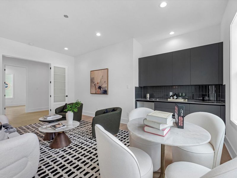 The 2nd floor game room offers many options as a game or media room.