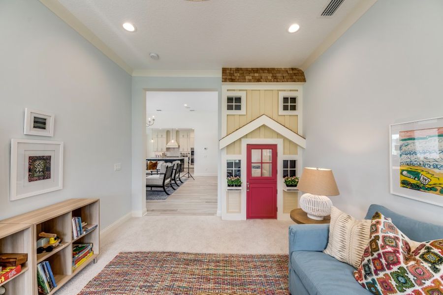 Representative furnished interior of a home built from the Ortega by Riverside Homes in Hidden Creek at SilverLeaf 80' Series, St. Augustine (Image 50).
