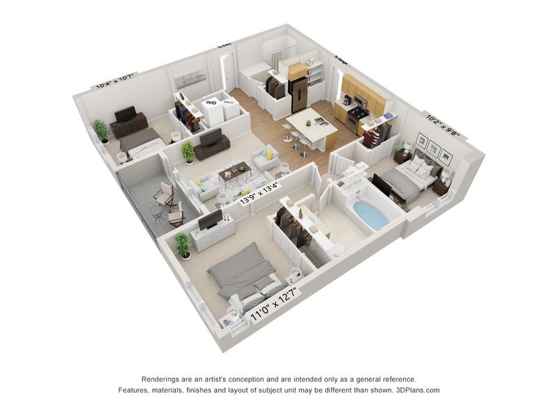 2D floor plan layout of this home in Gateway Commons, Denver, CO (Image 4).
