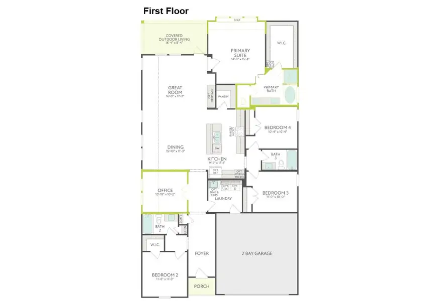 2D floor plan layout of this home in View at the Reserve, Mansfield, TX (Image 2). 2D floor plan layout of this home in View at the Reserve, Mansfield, TX (Image 2).