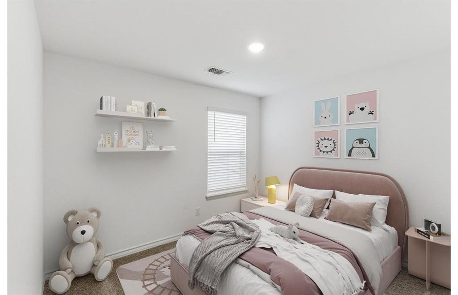 Virtually Staged - Spacious secondary bedroom