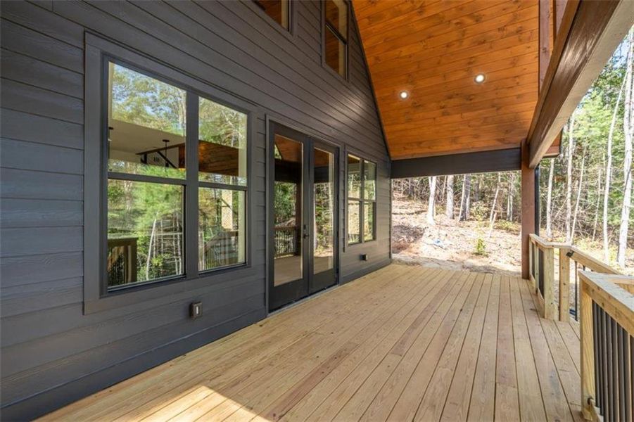 Exterior details and patio area of a home in , Ellijay (Image 29).