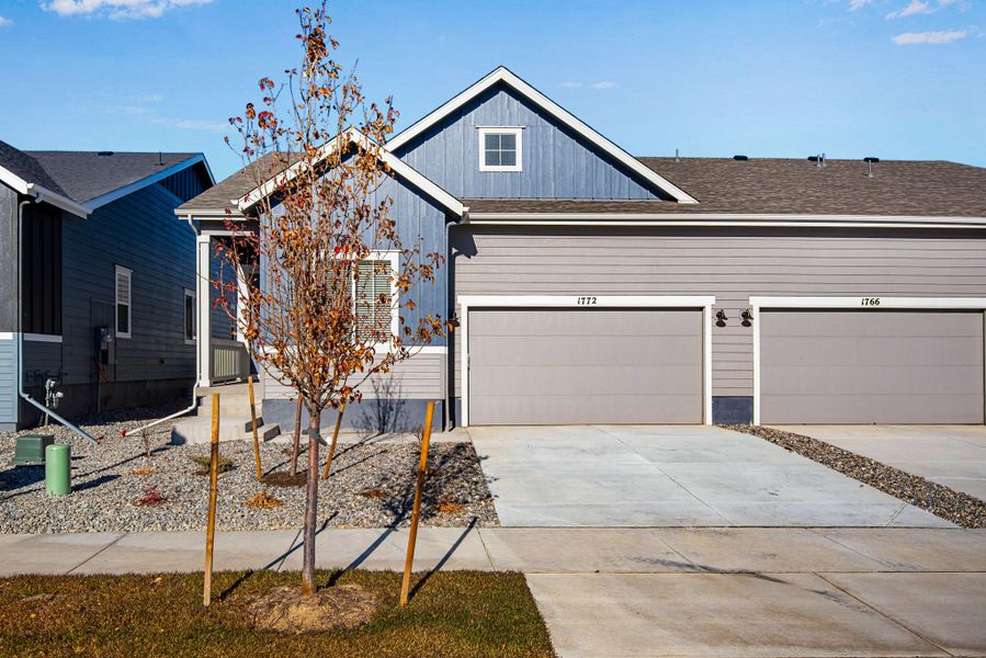 Representative exterior photo of a completed home built from the 3405 by Tri Pointe Homes in Westside Crossing, Berthoud, CO (Image 27).