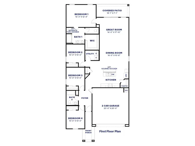 2D floor plan layout of this home in Del Rio Ranch, Avondale, AZ (Image 4).