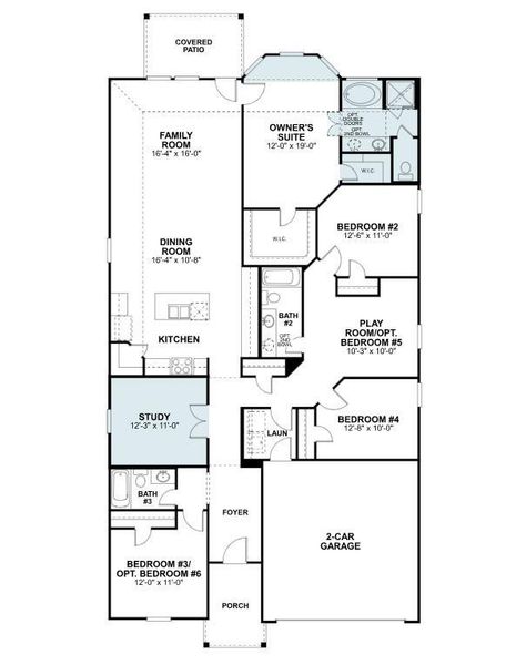 2D floor plan layout of this home in Lone Star Landing, Montgomery, TX (Image 3).