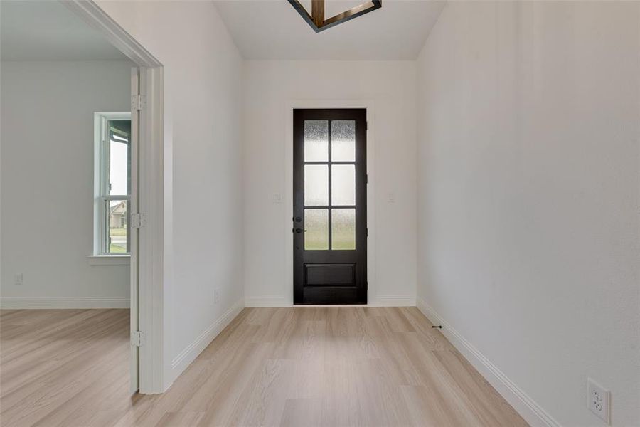 Entryway featuring light wood-type flooring