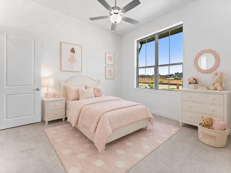 Bedroom 3 features a large window and a view of the front yard. VIRTUALLY STAGED Bedroom 3 features a large window and a view of the front yard. VIRTUALLY STAGED