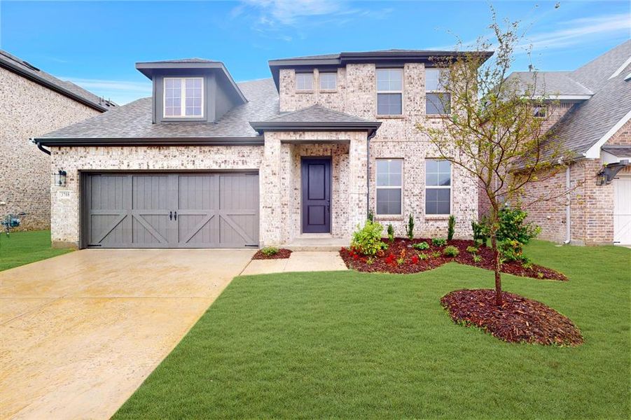 Front exterior of a new home in Lilybrooke at Legacy Hills, Celina, TX, highlighting curb appeal (Image 22).
