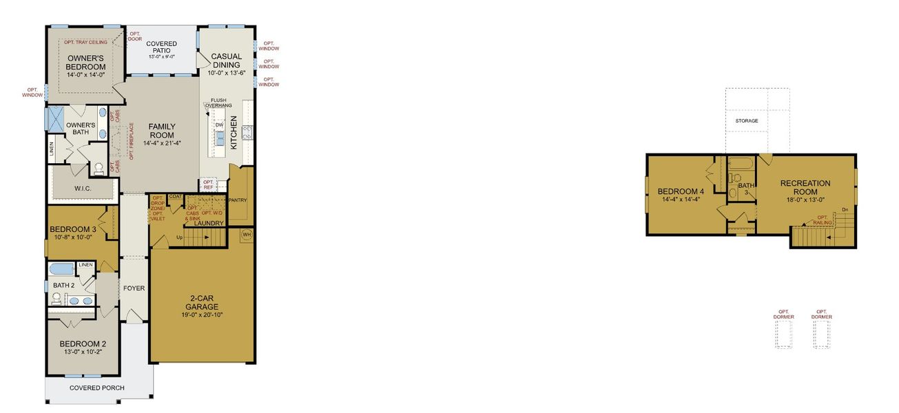 2D floor plan layout of this home in The Glen, Fayetteville, NC (Image 4).
