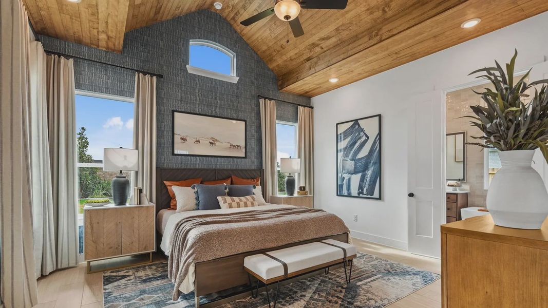 Representative furnished interior of a home built from the Acadia by Chesmar Homes in Elyson 50's, Katy (Image 17).