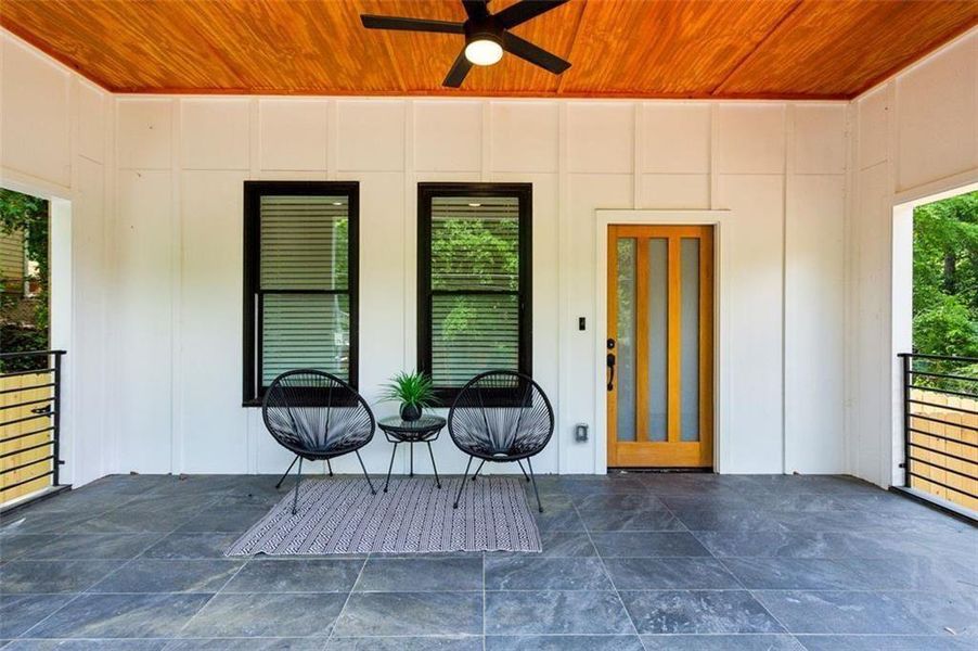 Exterior details and patio area of a home in , Atlanta (Image 1).