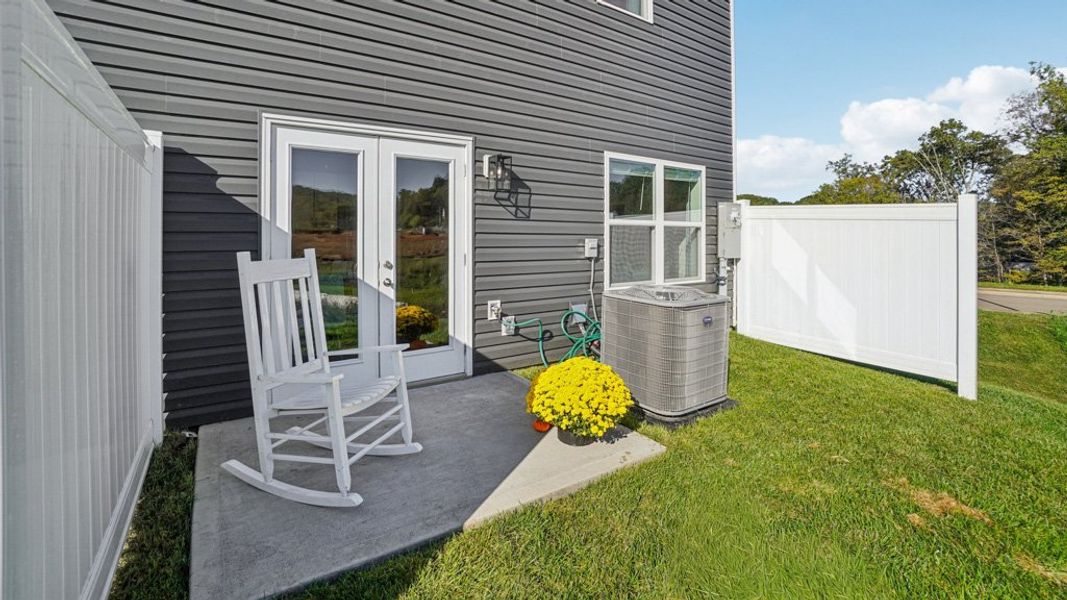 Exterior details and patio area of a home in The Arbor Townhomes, Kingsport (Image 24). Exterior details and patio area of a home in The Arbor Townhomes, Kingsport (Image 24).