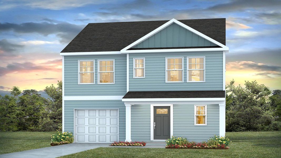 Representative exterior photo of a completed home built from the Plan by D.R. Horton in Sheep Island, Summerville, SC (Image 1). Representative exterior photo of a completed home built from the Plan by D.R. Horton in Sheep Island, Summerville, SC (Image 1).