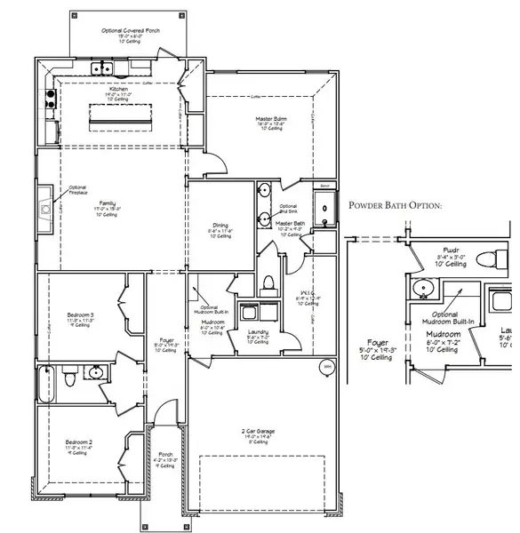 Image 2 representing the The Violet by Avonley Homes in Bonham Trace, Bryan, TX.