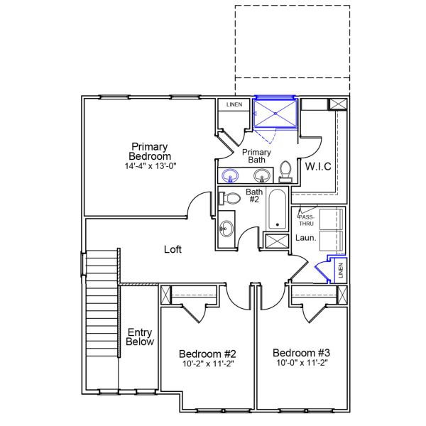 2D floor plan layout of this home in Porter Ridge, Elgin, SC (Image 4).