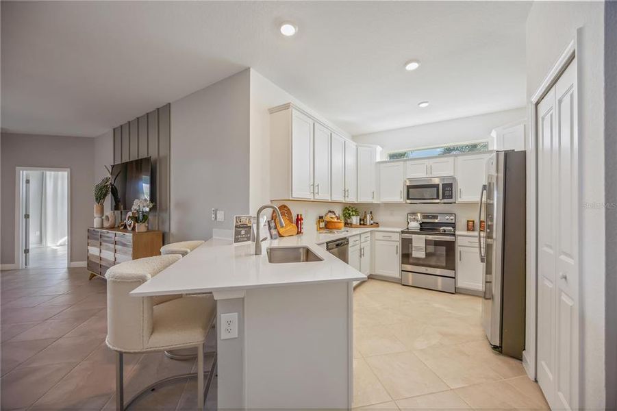 Furnished interior view inside a new home in Palm Lake at Coco Bay, Englewood (Image 45). Furnished interior view inside a new home in Palm Lake at Coco Bay, Englewood (Image 45).